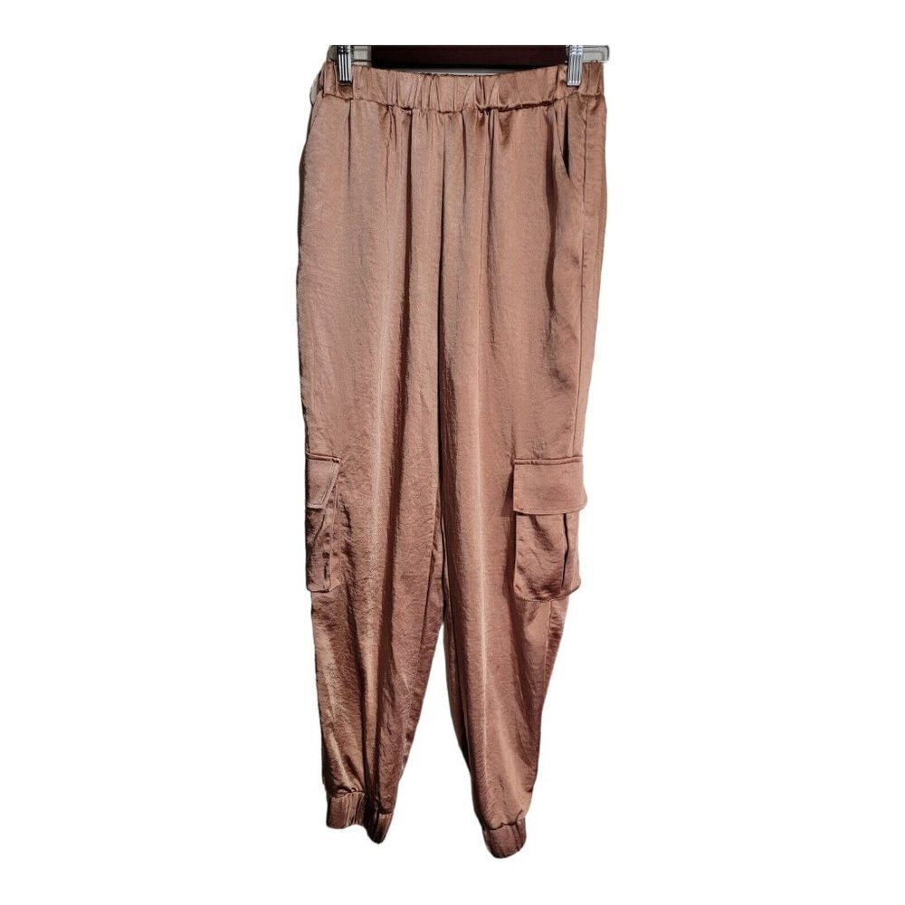 Les soeurs Women Cargo Joggers Metallic    Rose Sz M
